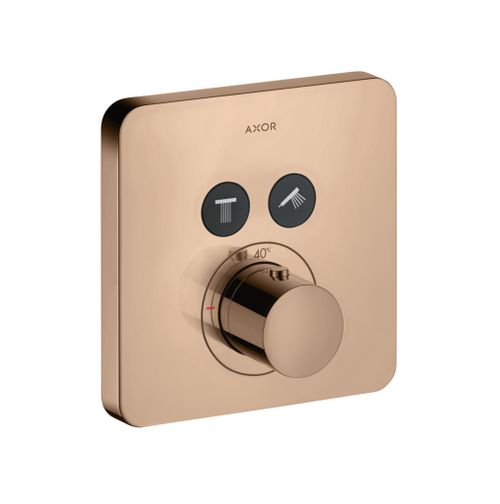 AXOR-HG-AXOR-ShowerSolutions-Thermostat-Unterputz-softsquare-fuer-2-Verbraucher-Polished-Red-Gold-36707300 gallery number 1